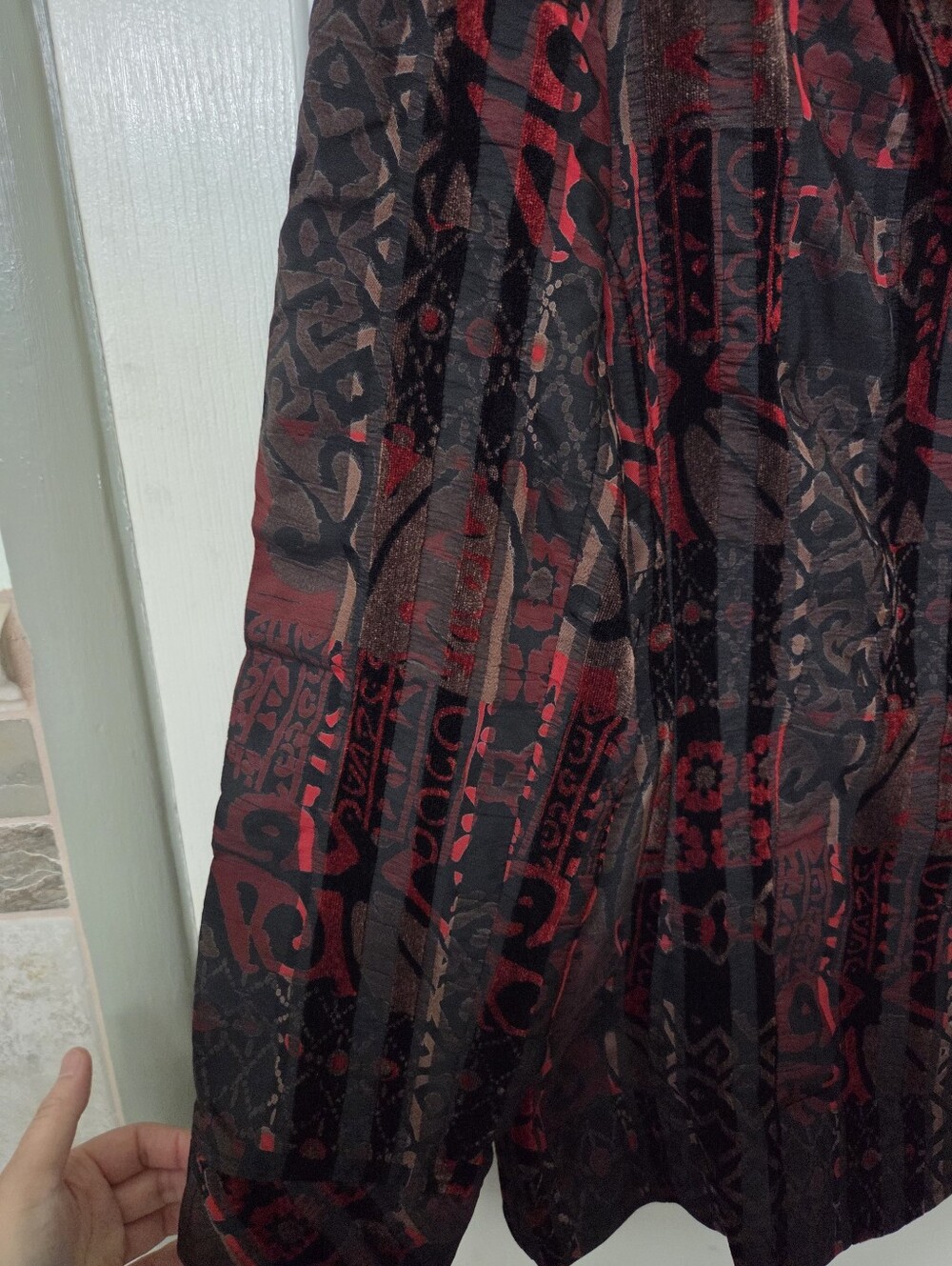 Vintage Joni B. Red & Black Patterned Blazer Artsy Office Dressy Special-Office - Picture 2 of 9